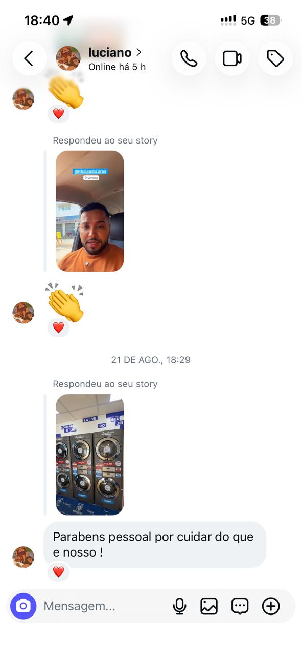 Captura do feedback de Luciano